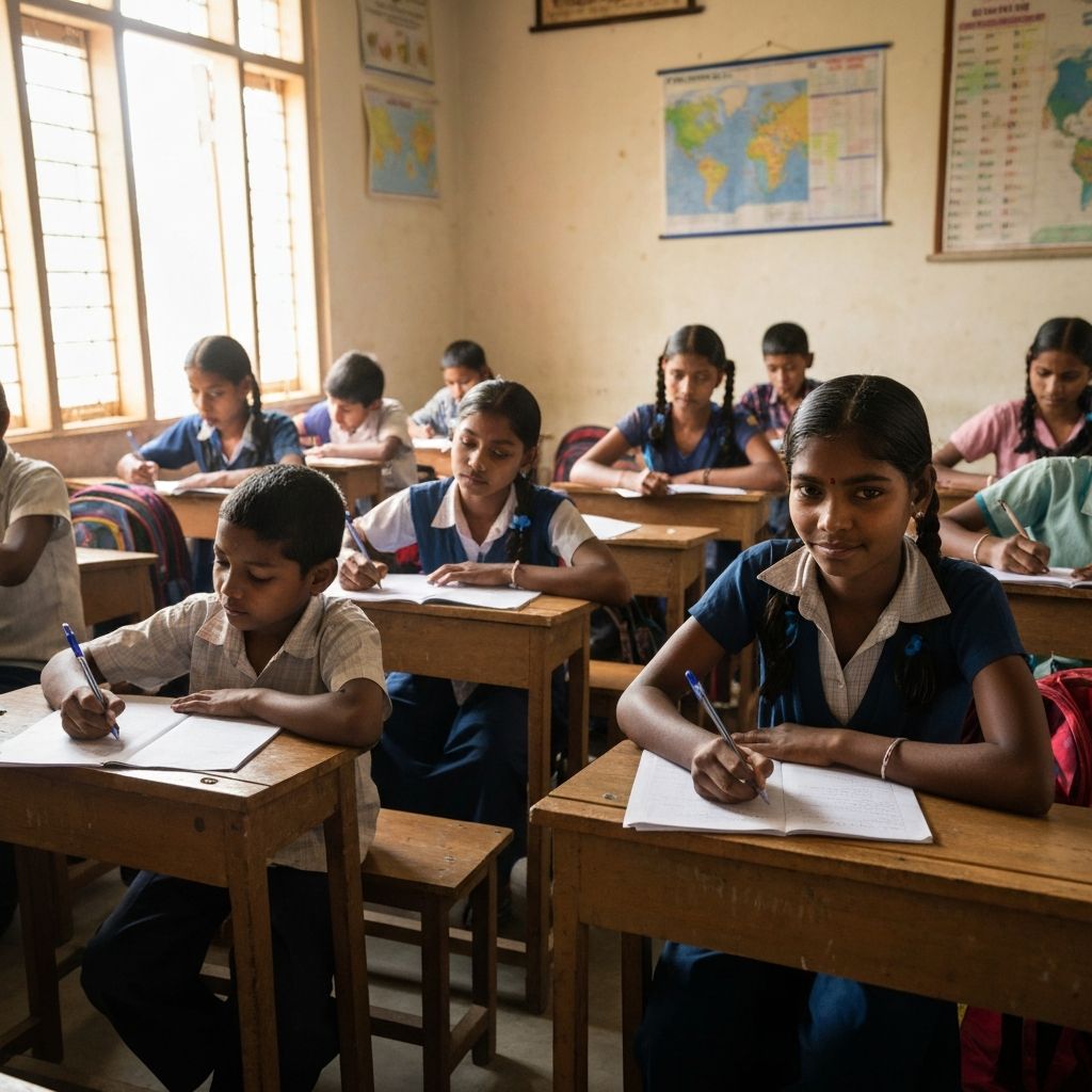Students taking exam